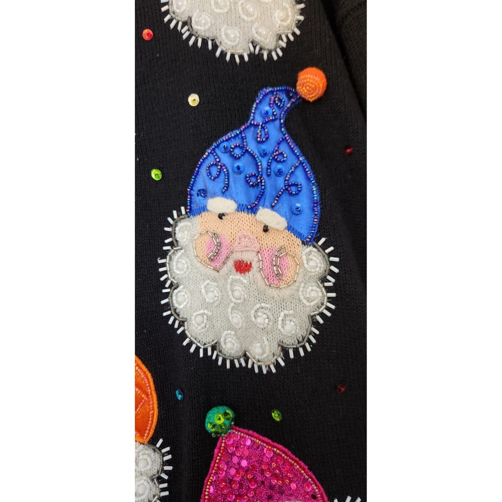 Rare Design Options Philip Jane Christmas Santa Holiday Cardigan Sweater Sz XL - Picture 5 of 11